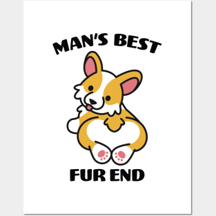 Cute Corgi Butt, Man's Best Fur End Posters and Art